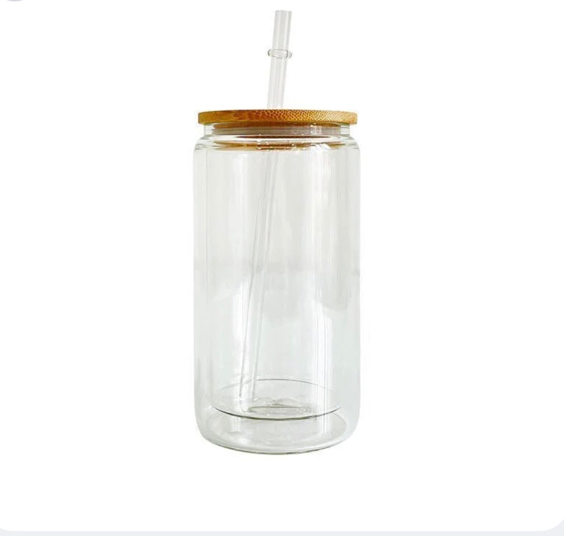 16oz Snow Globe Glass Cup