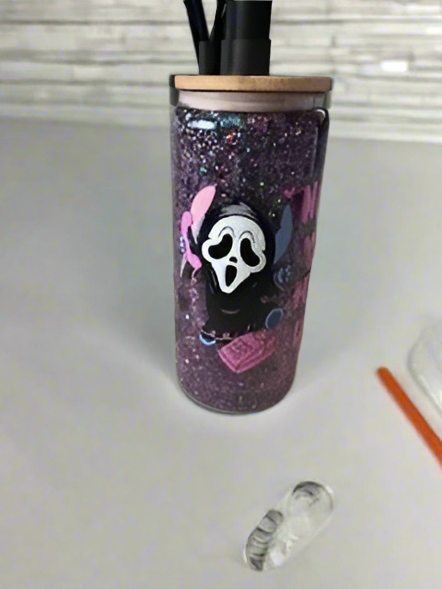 16oz Snow Globe Glass Cup